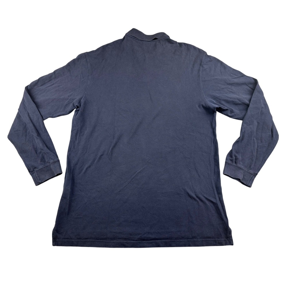 Vintage Eddie Bauer Polo Shirt Men L Tall Blue Long Sleeve Cotton Collared 90s - Picture 2 of 13
